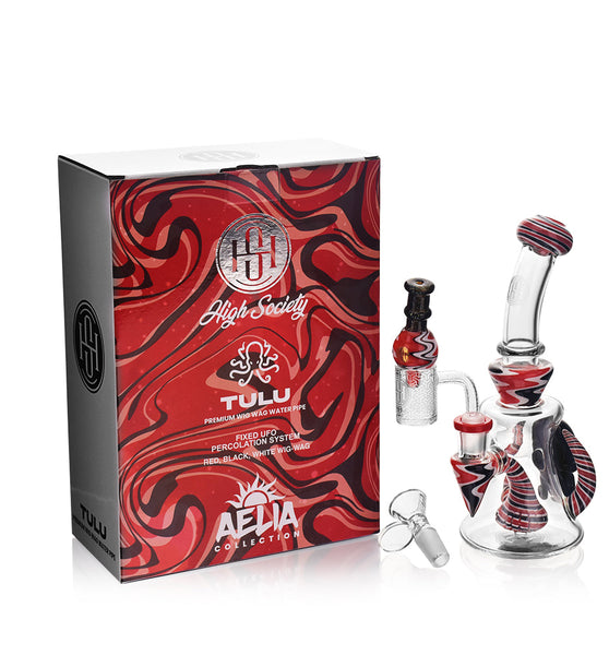 High Society - Tulu Premium Wig Wag Concentrate Rig (Red & Black)