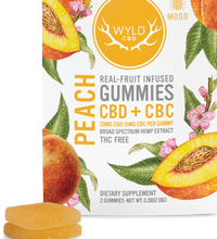 WYLD Real Fruit CBD + CBC Gummies Peach (60MG -1200MG)