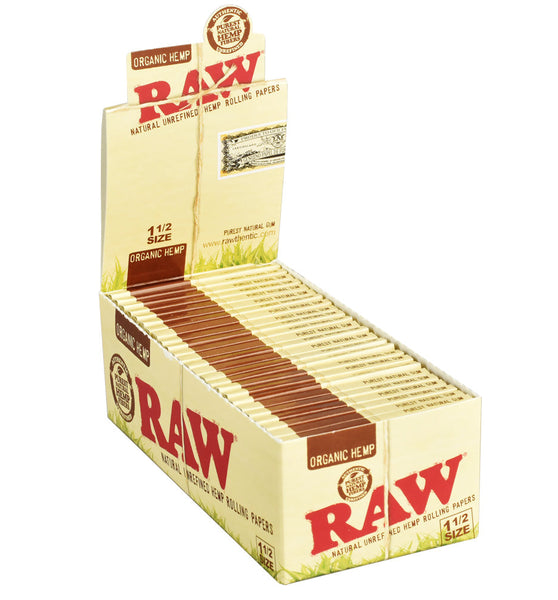 RAW Organic Hemp Rolling Papers - 25 pcs, 1 1/2"