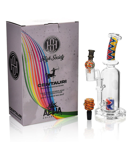 High Society | Centauri Premium Wig Wag Hybrid Pipe (White Rainbow)