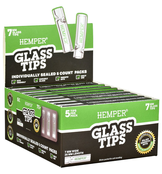 Hemper Glass Tips - 7mm / 5pk 10PC