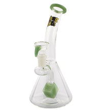 Thug Life | 7" Cube Perc Green Glass Water Pipe