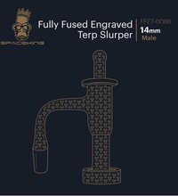 Space King Fully Fused Engraved Terp Slurper (Black / Gold)