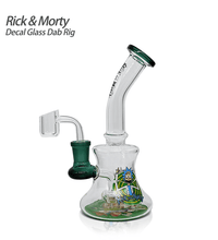 Waxmaid 7.08” Rick & Morty Mini Decal Glass Dab Rig