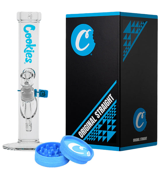 Cookies Original Straight Tube Glass Water Pipe | 13.25" | 14mm F