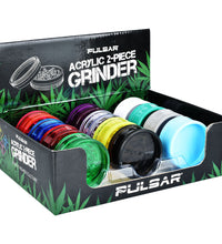 Pulsar Acrylic Grinder - 2pc / 2" / Assorted Colors 12PC DISPLAY -