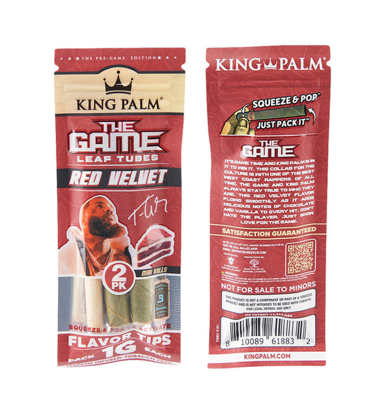 King Palm The Game Hand Rolled Leaf Mini | 2pk | Red Velvet | 20pc Display