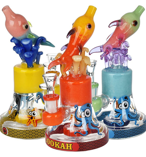 Lookah Glass Dolphin Water Pipe - 9" / 14mm F / Colors Vary