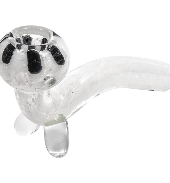 LA Pipes White Fritted Sherlock with Black 'Daisy' Fritted Bowl