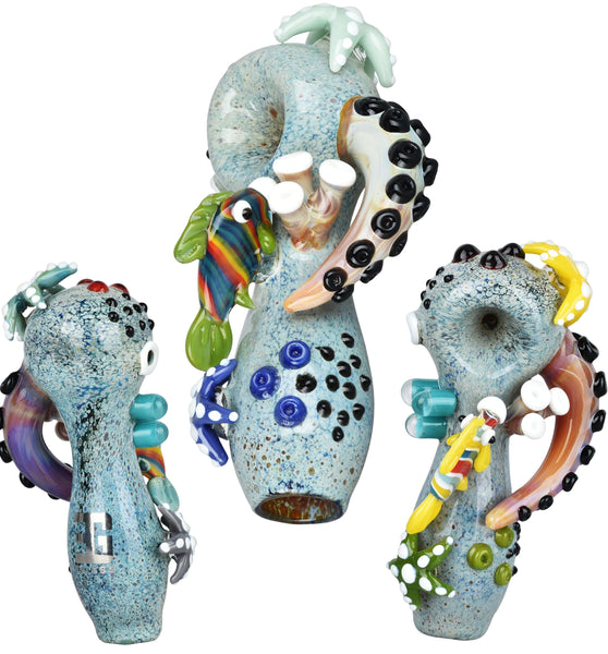 EG Glass Under The Sea Glass Hand Pipe - 5"