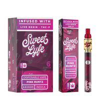 Sweet Lyfe Disposable Vape Pen 2.5ml w Live Resin Delta + THCP - Pink Runtz - Indica