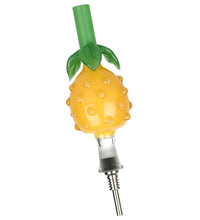 Perky Pineapple Glass Honey Straw w/ Titanium Tip - 6"