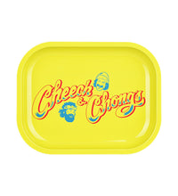 Cheech & Chong's x Pulsar Mini Metal Rolling Tray w/ Lid - Yellow Logo / 7"x5.5"