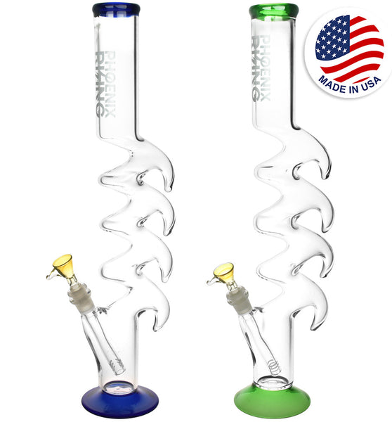 Phoenix Rising Quad Hook Water Pipe - 19"/14mm F/Colors Vary