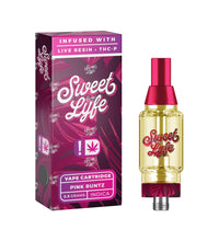 Sweet Lyfe Vape Cartridges 2.5ml w Live Resin Delta + THCP - Pink Runtz - Indica