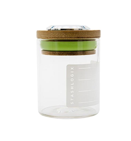 Stashlogix Bamboo Lid SmartJar w/ Analogue Humidity Sensor