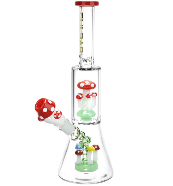 Pulsar Shroom Life Beaker Water Pipe - 11.75" / 14mm F / Red