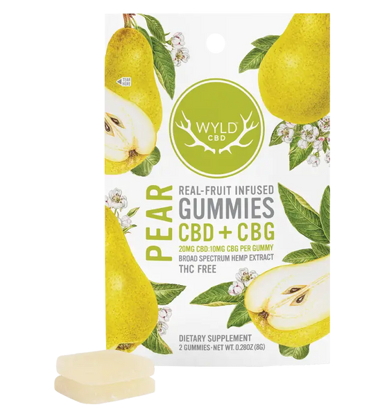 WYLD Real Fruit CBD + CBG Gummies Pear - (60MG - 1200MG)