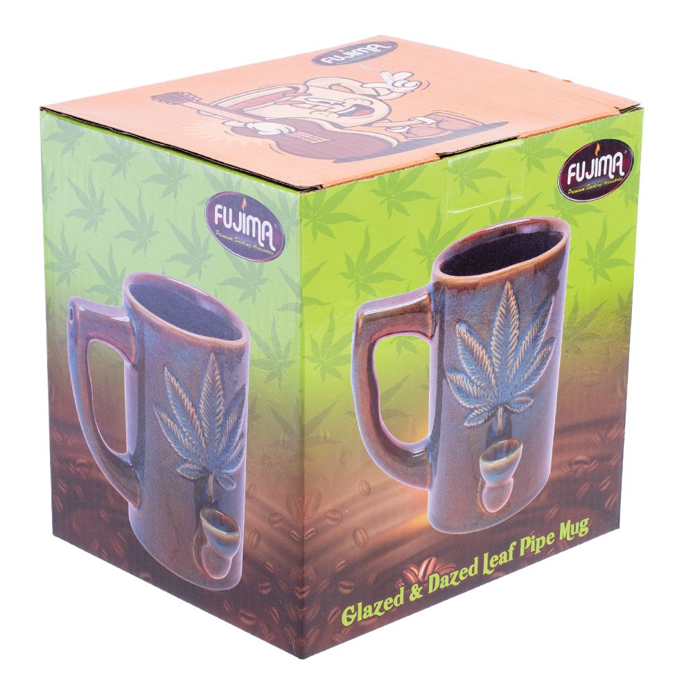 Glazed & Dazed Leaf Pipe Mug - 8oz / Blue
