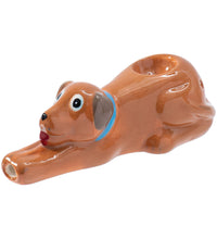 Wacky Bowlz Brown Dog Ceramic Pipe - 4.5"