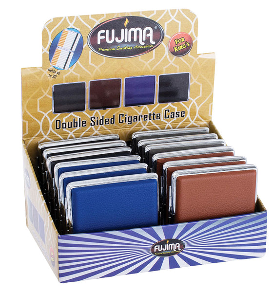 Fujima Faux Leather Cigarette Case - King Size/ 12PC