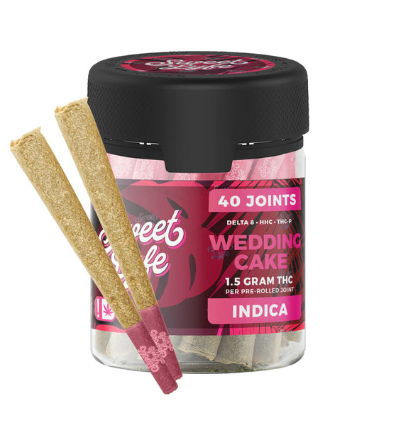 Sweet Lyfe 40 Pack of Joints D8+HHC+THCP - 1.5g per Joint - Wedding Cake - Indica