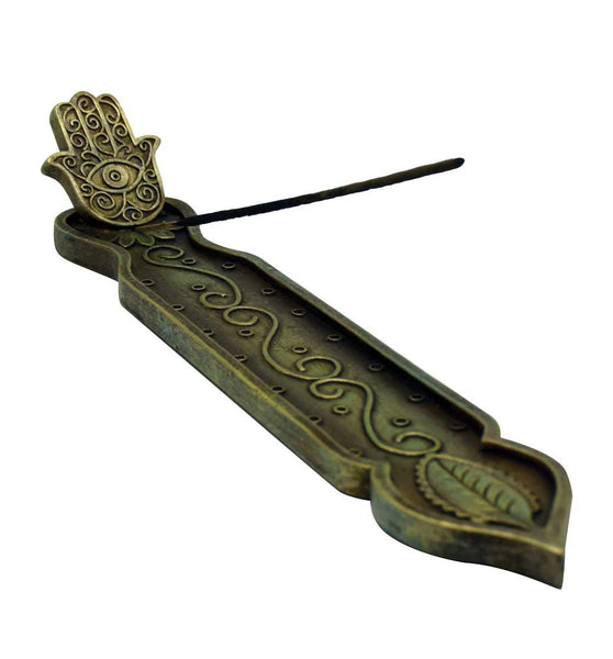 Hamsa Hand Incense Burner | Black & Gold