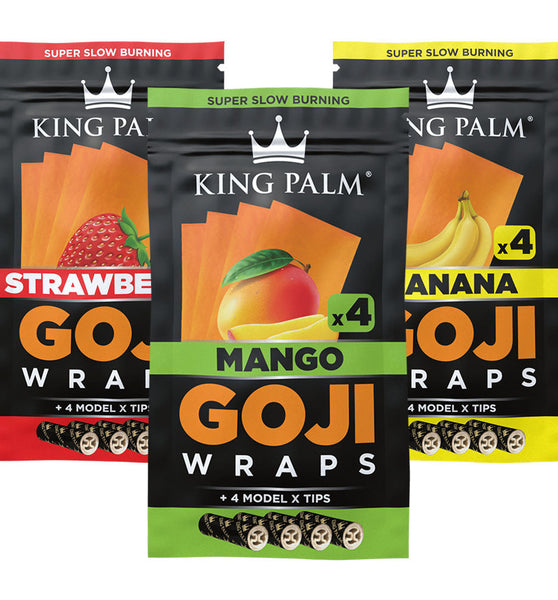 King Palm Goji Wraps & Filter Tips | 4pk | 15pc Display