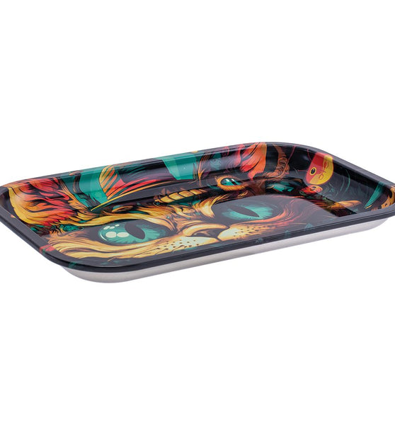 Fujima Trippy Cat Metal Rolling Tray - 11.25"x7.25"