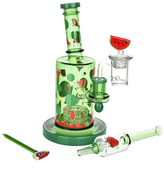 Pulsar Watermelon Zkittles Glow In The Dark Dab Rig Kit - 8" / 14mm F