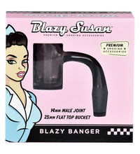 Blazy Susan Flat Top Etched Quartz Banger - 14mm M