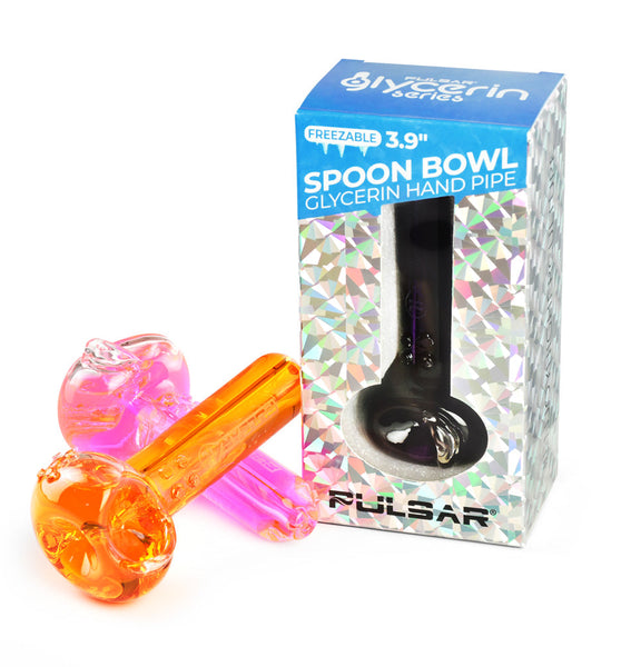 Pulsar Glycerin Series Freezable Spoon Bowl Hand Pipe - 4"/Colors Vary