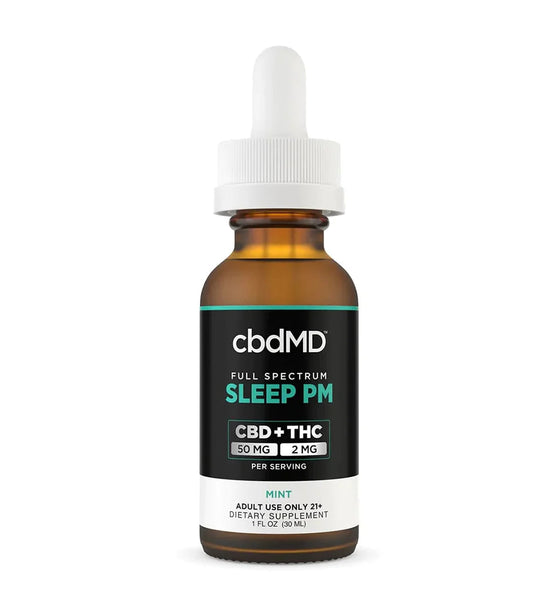 cbdMD CBD PM Oil Tincture Drops 30mL Mint 1500MG