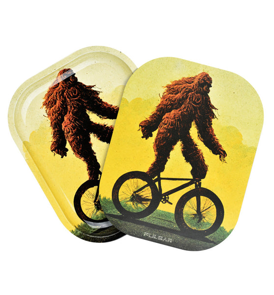 Pulsar Mini Metal Rolling Tray w/ Lid - Bigfoot Stole My Bike / 7"x5.5"