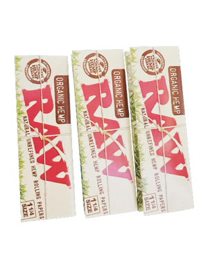 Raw Organic 1 1/4 Size 50 Papers Rolling Papers (3 Pack)