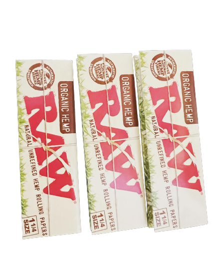 Raw Organic 1 1/4 Size 50 Papers Rolling Papers (3 Pack)