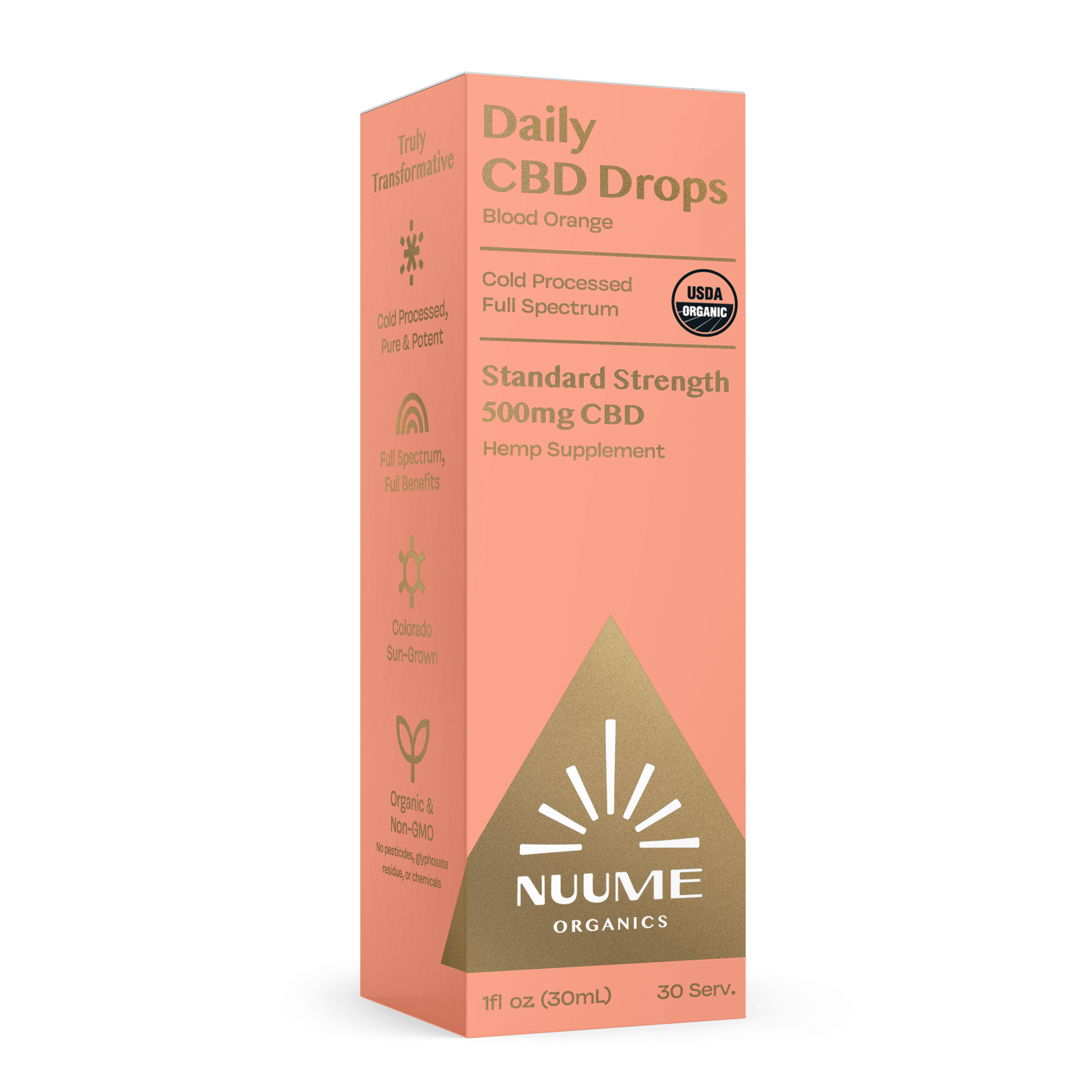 Organic Daily CBD Drops - Blood Orange 500mg Full Spectrum