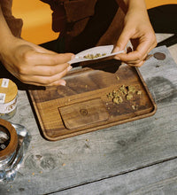 Marley Natural Black Walnut Rolling Tray