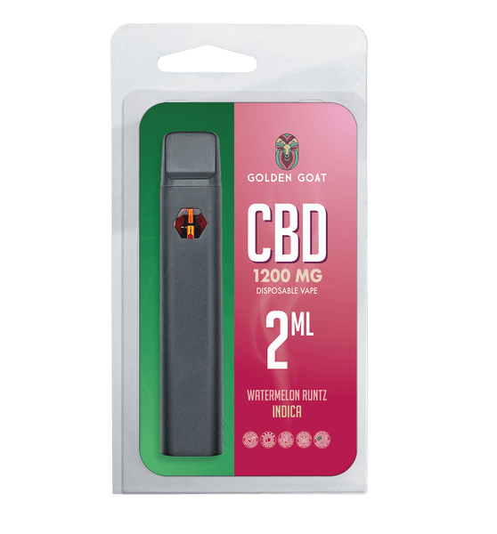 Golden Goat CBD Rechargeable Vape Device - 1200MG, Watermelon Runtz (Indica)