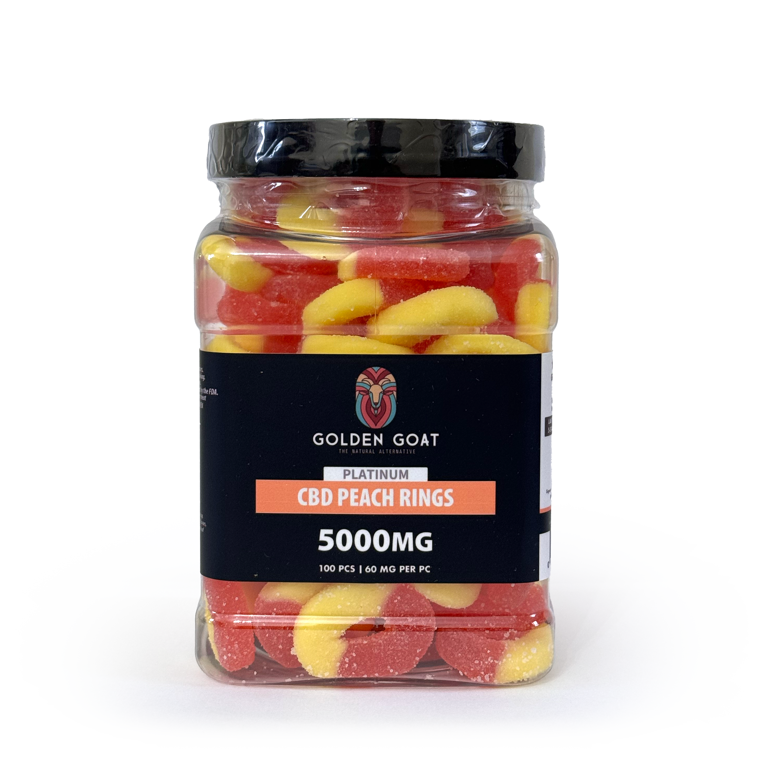 CBD Platinum Gummies - Peach Rings 5000MG