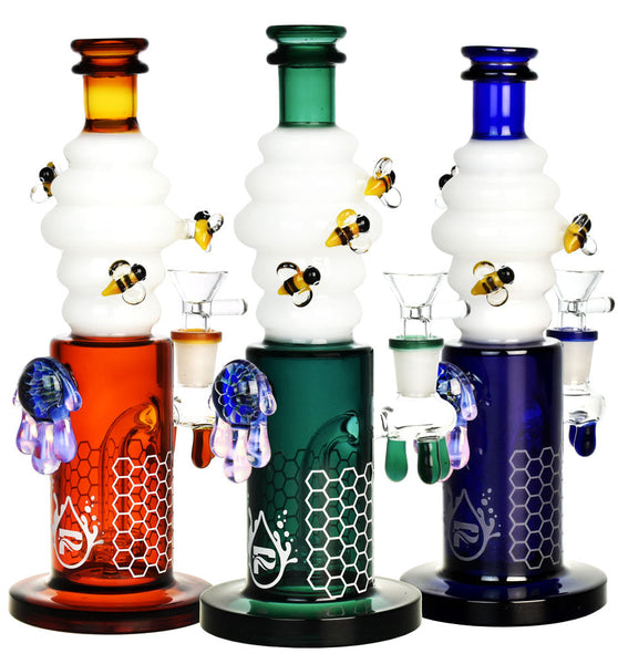 Pulsar Killa Bees Water Pipe - 9.5" / 14mm F / Colors Vary