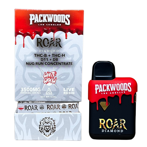 Roar x Packwoods Nug Run Concentrate 3500MG LIVE RESIN THC-B + THC-H, D11 +D8 - White Widow