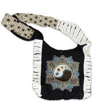 Yin Yang Hemp Leaf Mandala Sling Bag - 15"x15"