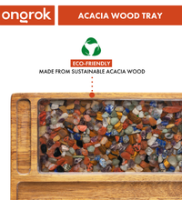 Ongrok Premium Natural Acacia Wood Tray | 9.5" x 9.5"