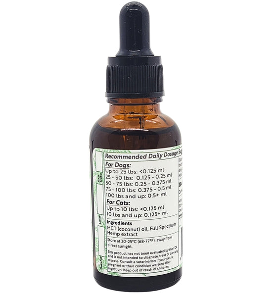 Pet Tincture 1000mg CBD | Carolina Cannabis Creations