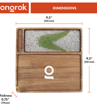 Ongrok Premium Natural Acacia Wood Tray | 9.5" x 9.5"