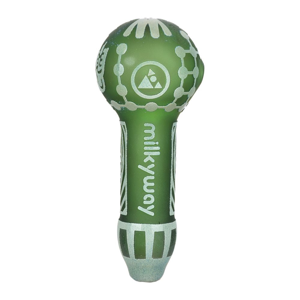Milkyway Maya Face Sandblasted Glass Spoon Pipe | 4.5"