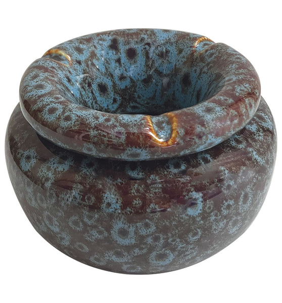 Fujima Moroccan Ceramic Ashtray - Reactive Blue / 5"