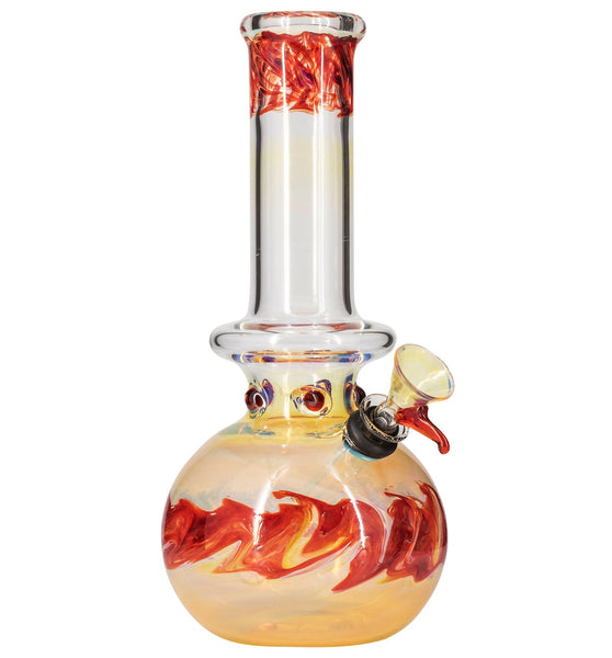 LA Pipes Time Traveler Silver Fumed Pull-Stem Bubble Bong 8"