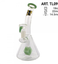 Thug Life | 7" Cube Perc Green Glass Water Pipe